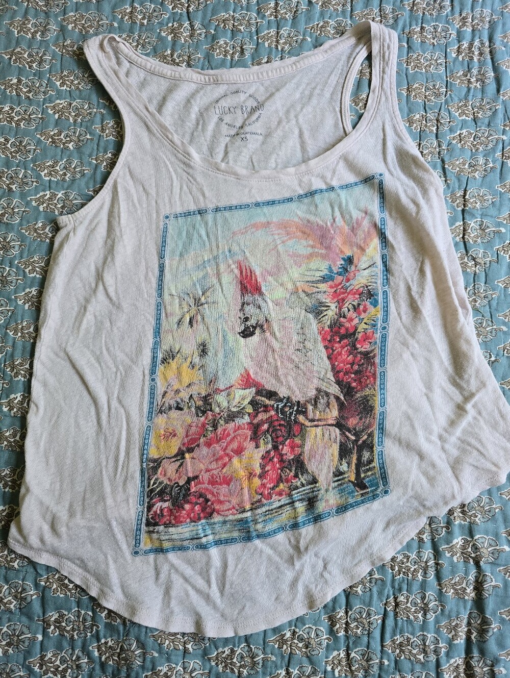 Lucky Brand Parrot Tank Top Women’s Size XS